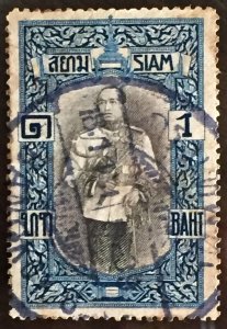 Thailand Siam 1912 King Vajiravudh 1 baht Bangkok pmk SC#151 T2768 see image