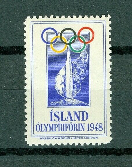 Iceland.  Poster Stamp Mnh. 1948 Olympic Support