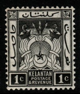 MALAYA KELANTAN SG15 1923 1c BLACK MTD MINT