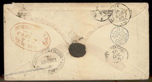 USA 1860 New York Forwarding Agent Cover Transatlantic 92154