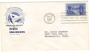 US 1012 (Me-9) 3c Civil Engineers single on FDC Farnam Cachet ECV $12.50