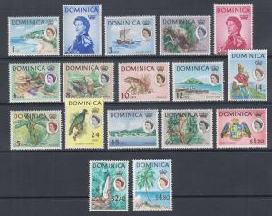 Dominica Sc 164-180 MNH. 1963 QEII Pictorials, complete & VF