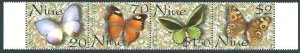 NIUE 2001 Butterflies set / strip MNH......................................62419