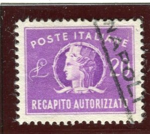 ITALY; 1955 early Letter Post issues fine used 20L. value