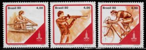 Brazil #1702-04 ~ Cplt Set of 3 ~ 1980 Moscow Olympics ~ Unused, HMR, PD-Rev.