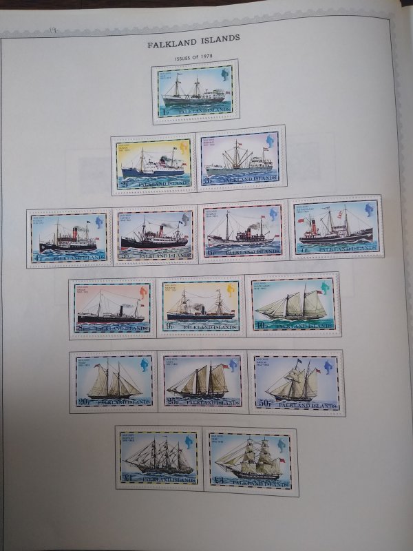 collection on pages Falkland Islands mostly 1970-85 PS: CV $183