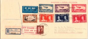1938 Auckland New Zealand First Flight Airmail Cover FFC To San Francisco CA USA