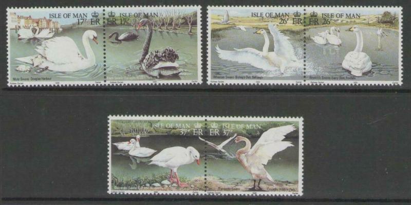 ISLE OF MAN SG490/5 1991 SWANS MNH