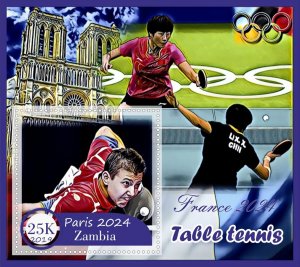 Stamps. Olympic games  2024 in Paris, Table Tennis 2019 6 sheets perforated