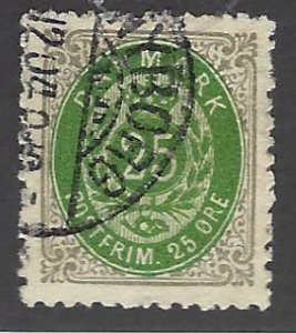 Denmark SC#50 Used F-VF hr SCV$19.50....Fill a Great Spot!