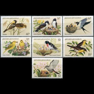 GRENADA GRENADINES 1984 - Scott# 590-6 Birds Set of 7 NH