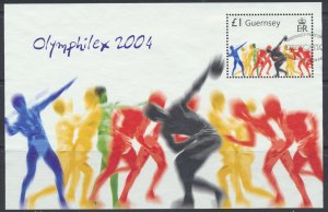 Guernsey  SG MS1049  SC# 848 Olympics  First Day of issue cancel see scan