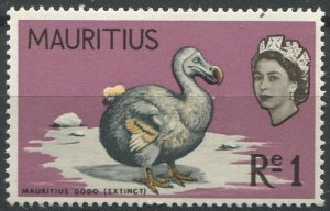 Mauritius Sc#332 MNH, 1r rose lil & blk, Bird Definitives (New Colors) (1968)