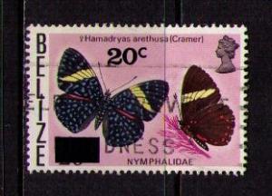 BELIZE Sc# 380 USED F Blue Spots Yellow Stripe Butterfly