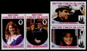 Virgin Islands 537-40 Specimen Overprint MNH Andrew & Sarah, Royal Wedding