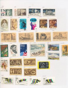 USA 1970s/80s Used Collection on 13 Pages (Apx 200 Items) BL1479