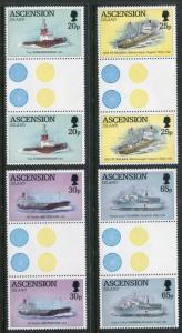 Ascension Island 590-593 gutter MNH Ships:  RMS Helena  Hospital ship x12074