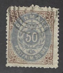 Denmark SC#33a Used F-VF creases/sh perf SCV$175.00...Worth a Close Look!