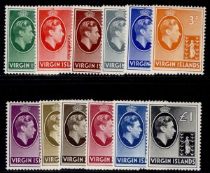 BRITISH VIRGIN ISLANDS GVI SG110-121, 1938-47 set, LH MINT. Cat £250+ CHALKY