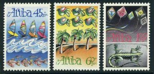 Aruba B21-B23,MNH.Michel 16-17. Christmas song 1990.Fish,Bird,Lizards.