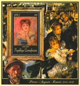 C A R - 2011 - Paintings of P-A. Renoir - Perf Souv Sheet #2 - Mint Never Hinged