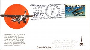 SPIRIT OF ST. LOUIS LINDBERGH GOLDEN ANNIVERSARY CAPITOL CACHETS COVER 1977