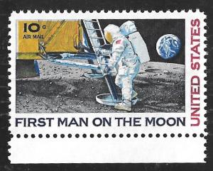 C76 10 cents Moon Landing Stamp mint OG NH EGRADED VF-XF 85