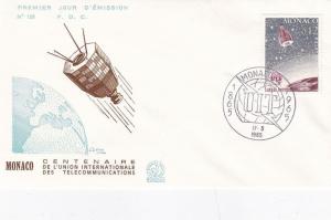 Monaco 1965 UIT Centenary Relay Satellite FDC Unadressed VGC