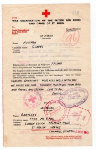 GERMANY OCCUPATION WW2 CHANNEL ISLANDS SCARCE RED CROSS WAR MESSAGE SEE SCANS