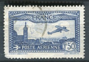 FRANCE; 1930 early AIRMAIL issue fine used 1.50Fr value