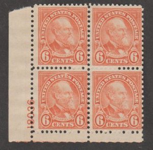 U.S. Scott #638 Garfield Stamp - Mint NH Plate Block