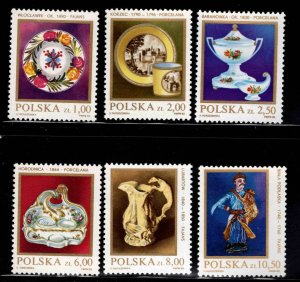 Poland Scott 2502-2507 MNH** Porcelain stamp set