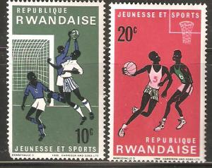 Rwanda MNH 1966 Sports - Soccer and Basketball