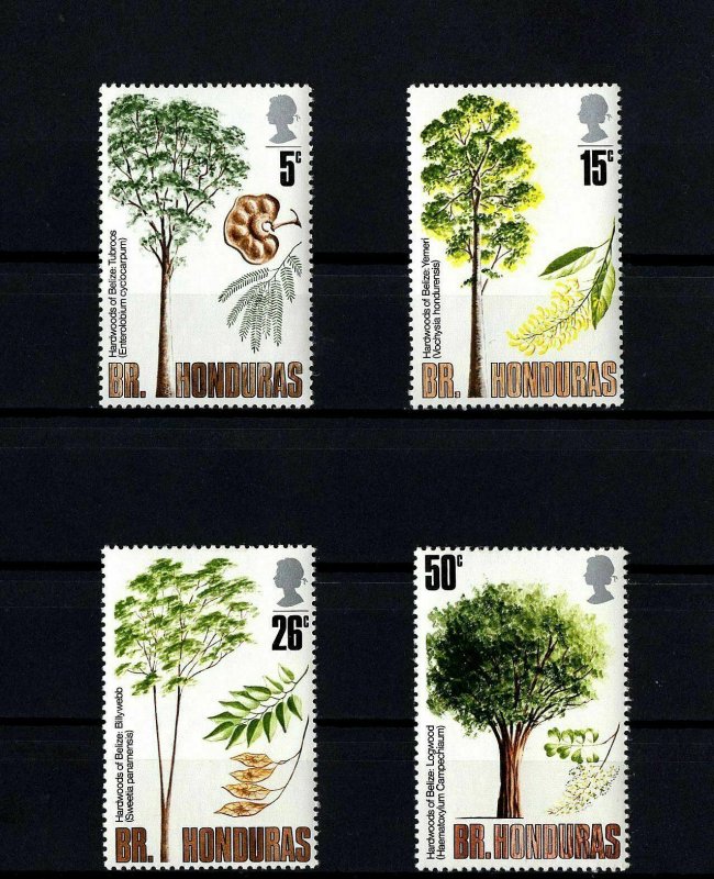 British Honduras 1971 QE II Hardwood Trees of Belize ++ Mint