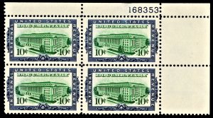 US R734 MNH VF/XF 10 Cent Revenue Plate Block of 4