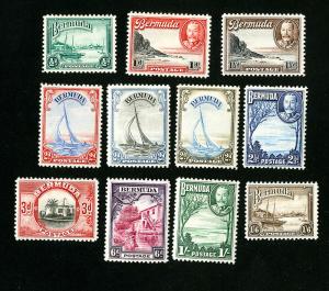 Bermuda Stamps # 105-114 VF OG LH + H Set of 10 Scott Value $74.40