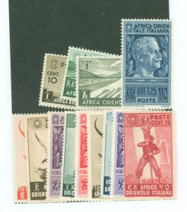 Italian East Africa #1-13 Unused Single