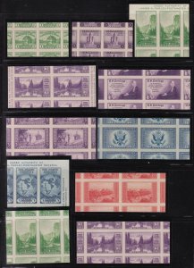 1934 Imperf Farley National Parks etc Sc 754-771 NGAI GEM Superb pairs set