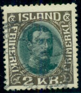 ICELAND #186 (156) 2kr Chr. X, used, VF, Scott $80.00