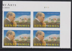 5105 Henry James Plate Block MNH