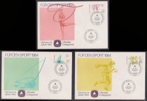 GERMANY - 1984 OLYMPIC GAMES - FDC 3nos