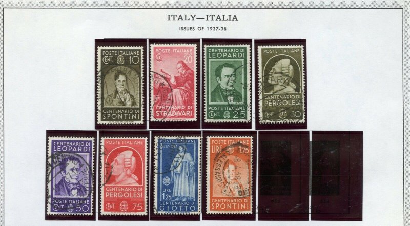 Italy Scott 387-394 Sass.426-33 used in mounts