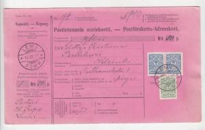 FINLAND, Parcel Card, 1913, Lemi to Helsingfors, 45p.