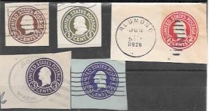 US Envelope cut squares U481, 422, 429, 436 (2)