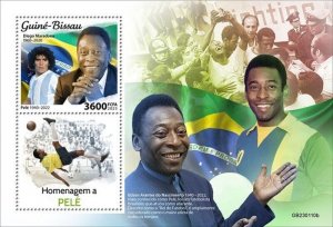 Guinea-Bissau - 2023 Footballer Pele Tribute - Stamp Souvenir Sheet - GB230110b