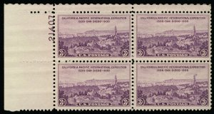 US #773 PLATE BLOCK, California-Pacific, VF mint never hinged Select!