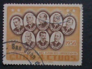 ​CUBA-1957  65 YEARS OLD-GENERALS OF LIBERARTION- USED  WE SHIP TO WORLWIDE