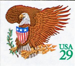 1992 29c Eagle & Shield, Green Scott 2596 Mint F/VF NH