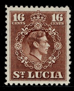 ST. LUCIA GVI SG154, 16c brown, M MINT.