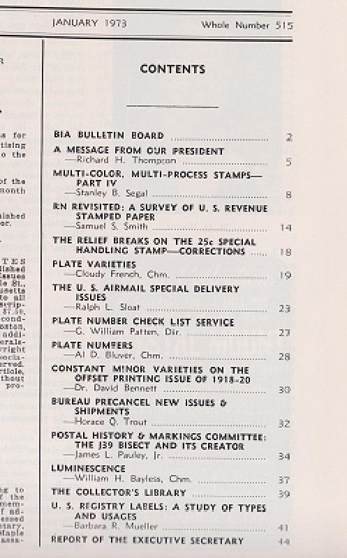 The United States Specialist:  Volume 44, No. 1 - January 1973